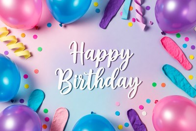 Happy Birthday Balloons and Confetti
