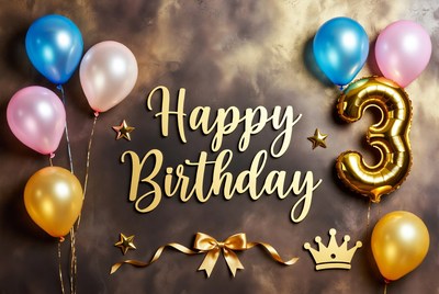 Happy 3rd Birthday Balloons