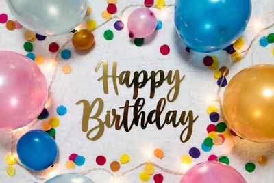 Happy Birthday Balloons and Confetti
