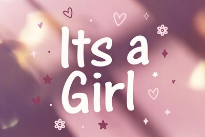 It's a Girl Announcement Graphic