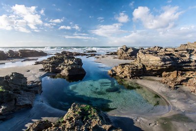 Tidal Pool Beach with Rocks and Ocean