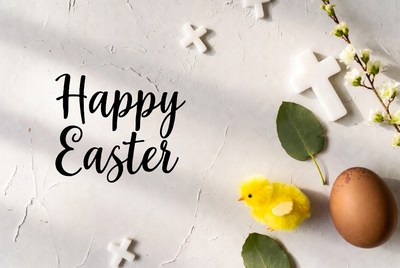 Happy Easter with Chick Egg Cross