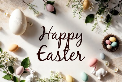 Happy Easter Eggs and Bunnies