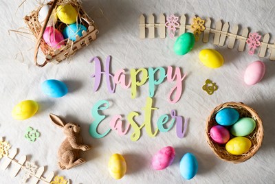 Happy Easter Eggs Bunny Basket