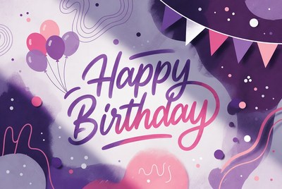 Happy Birthday Illustration with Balloons