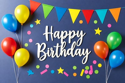 Happy Birthday Balloons and Banners