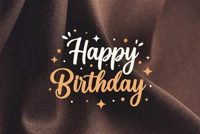 Happy Birthday Text on Fabric