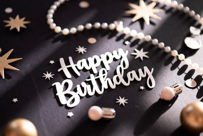 Happy Birthday with Pearls and Stars