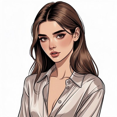 Beautiful woman in white blouse