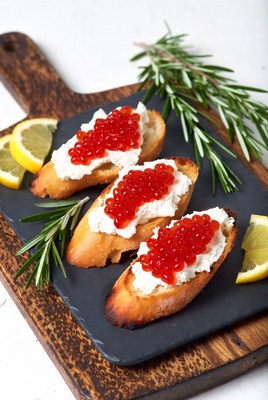 Toasts with Caviar and Cream Cheese