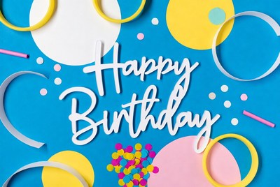 Happy Birthday paper cutout design