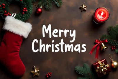 Merry Christmas Holiday Flatlay