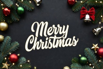 Merry Christmas with ornaments