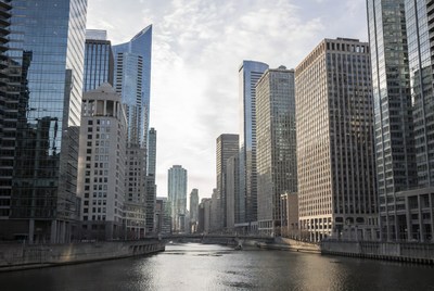 Chicago River with Skyscrapers