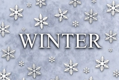 Winter Text with Snowflakes