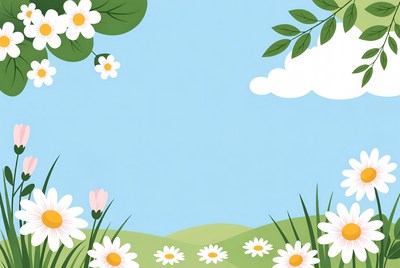 Daisy Flowers in Green Meadow