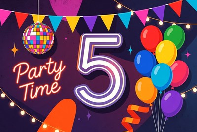 5th Birthday Party Illustration