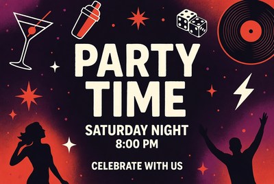 Party Time Silhouette Invitation