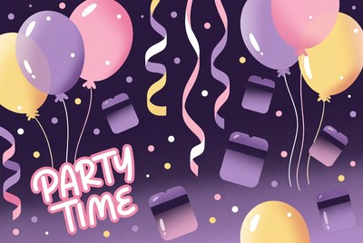 Party Time Balloons Illustration