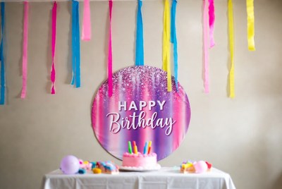 Happy Birthday Cake with Balloons
