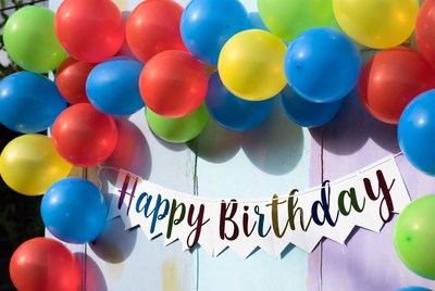 Happy Birthday Balloons Banner