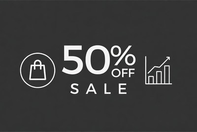 50% Off Sale with Shopping Cart