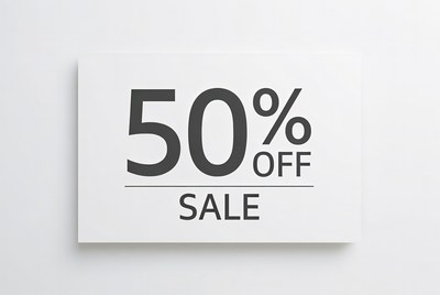 50% Off Sale Sign