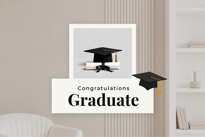 Congratulations Graduate with Cap and Diploma
