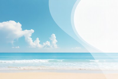 Tropical beach with ocean waves