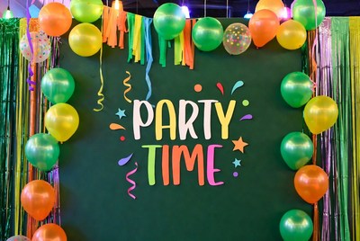 Party Time Balloons Backdrop