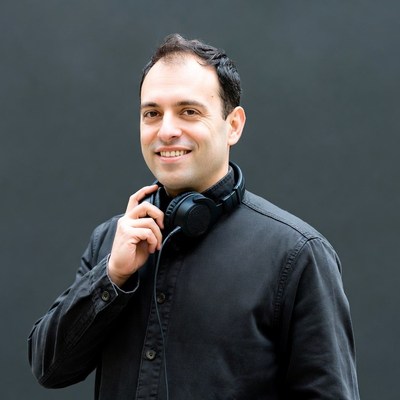 Man smiling with headphones