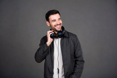 Man smiling with headphones