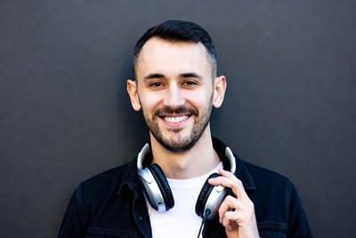 Man holding headphones