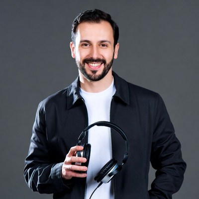 Man holding headphones