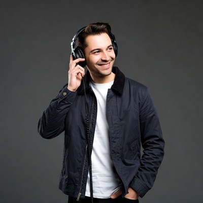 Man listening to headphones