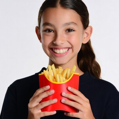 Girl holding McDonald's fries box
