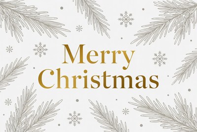 Merry Christmas Gold Text Illustration