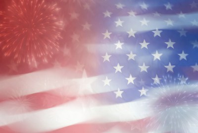 American Flag Fireworks Background