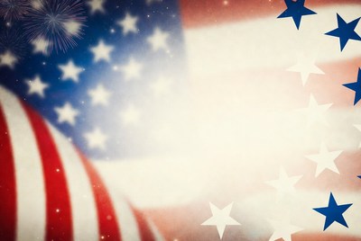 American Flag Fireworks Background