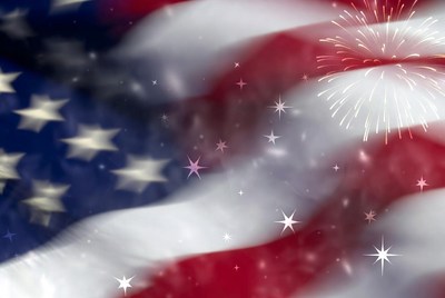 American Flag with Fireworks