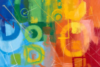 Abstract Colorful Circles Painting