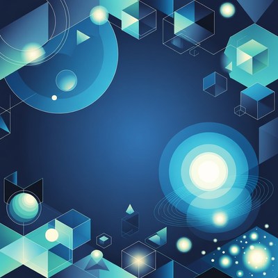 Abstract Blue Geometric Shapes Background