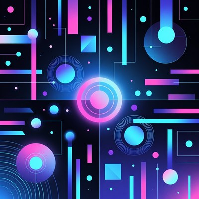 Neon Geometric Abstract Background