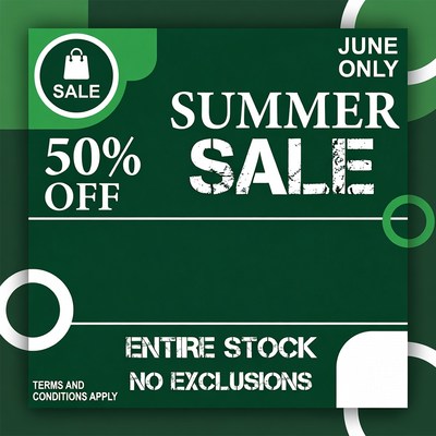 50% Off Summer Sale Graphic