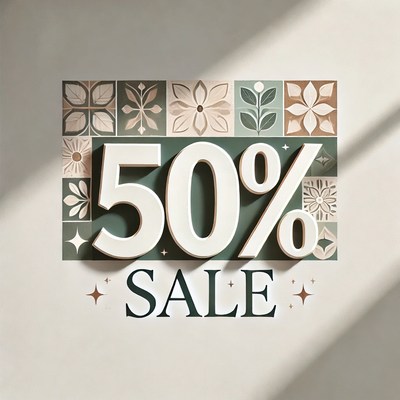 50% Off Sale with Floral Tiles