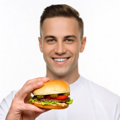 Man holding burger