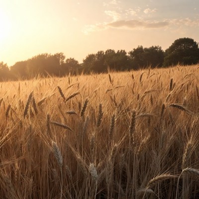 Golden Wheat Field at Sunset