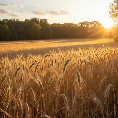 Golden Wheat Field at Sunset