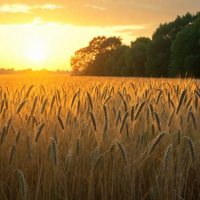 Golden Wheat Field at Sunset