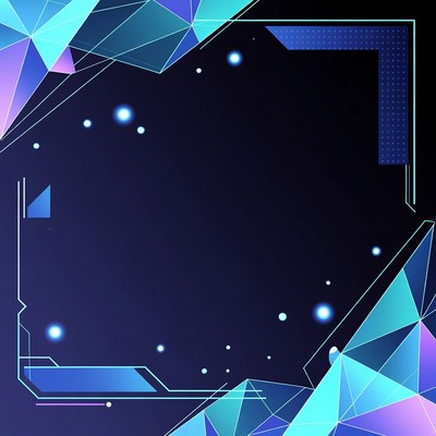 Blue Geometric Crystal Frame Background